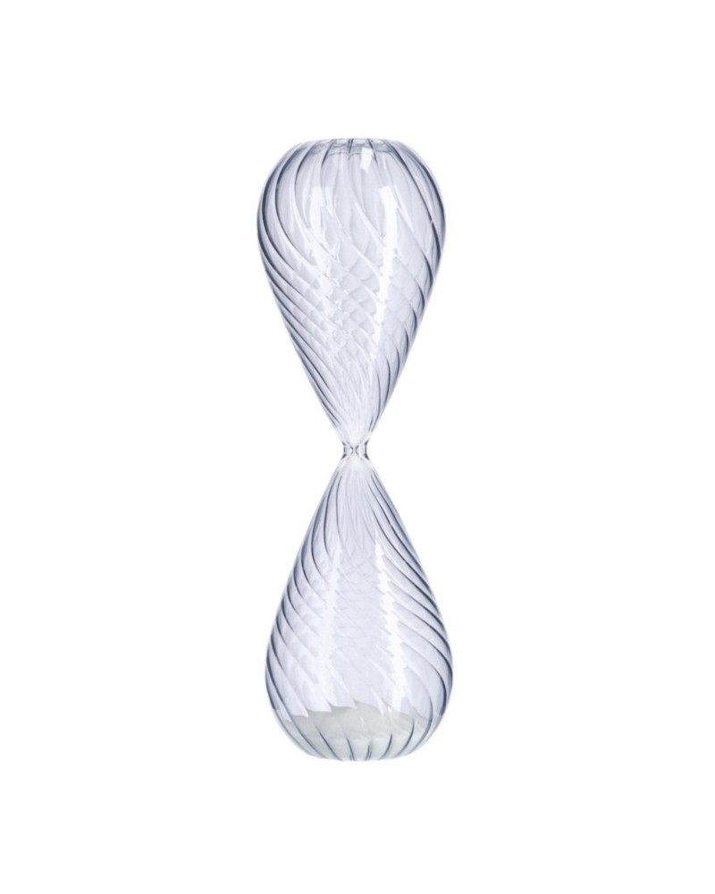 Reloj de Arena Kronos Azul CL-Blanco H39 - Elegancia Vintage en Vidrio