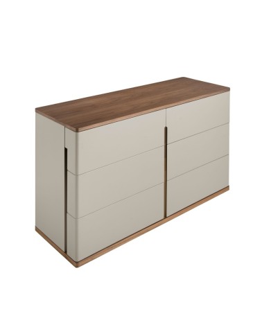 Cajonera de madera gris y nogal