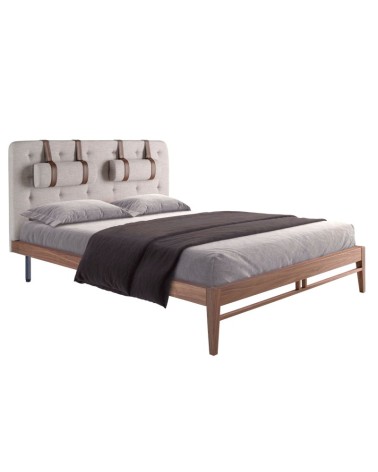 Cama capitoné tela gris modelo 7179