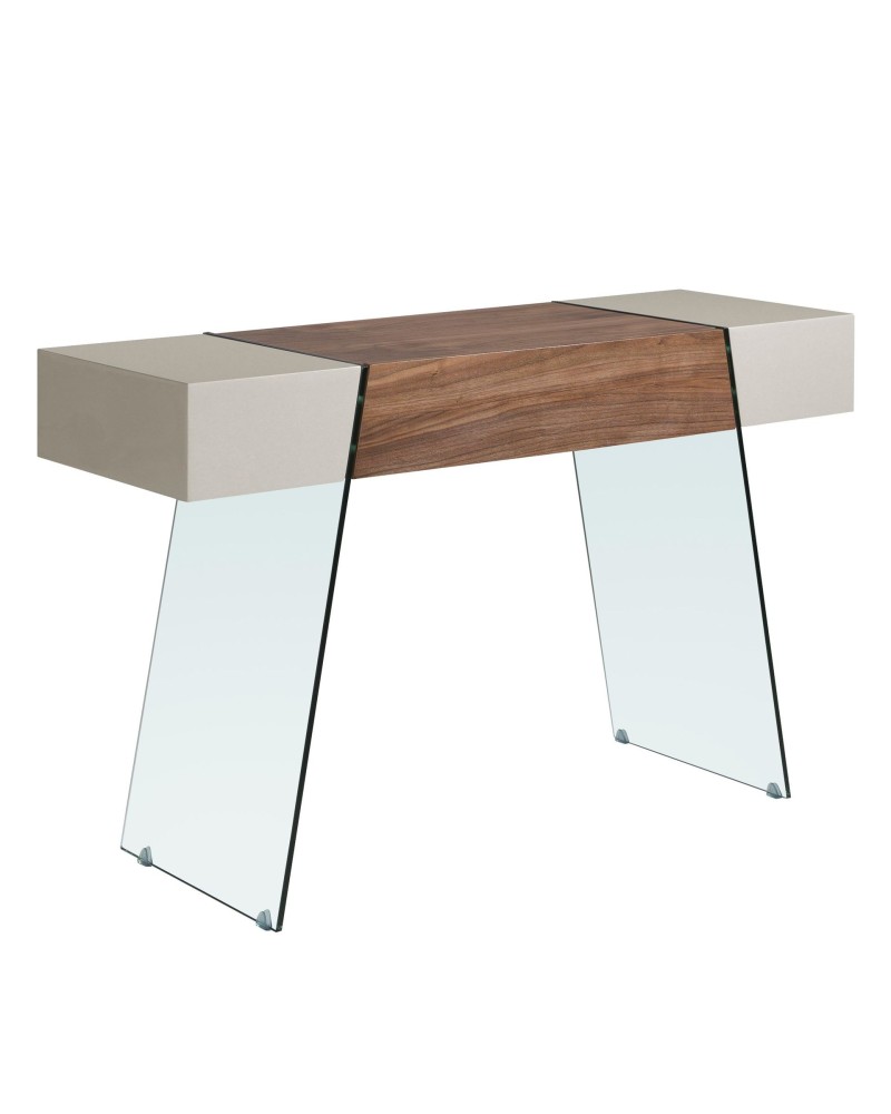 Consola rectangular de madera gris