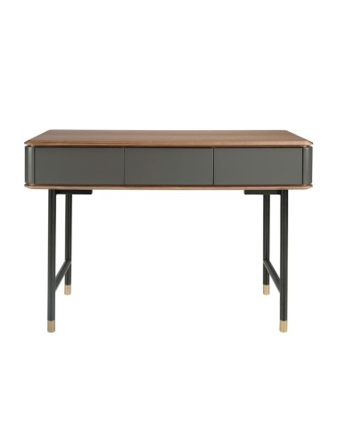  madera gris mate y acero negro