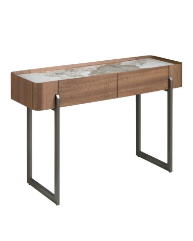 Consola rectangular de porcelana mármol