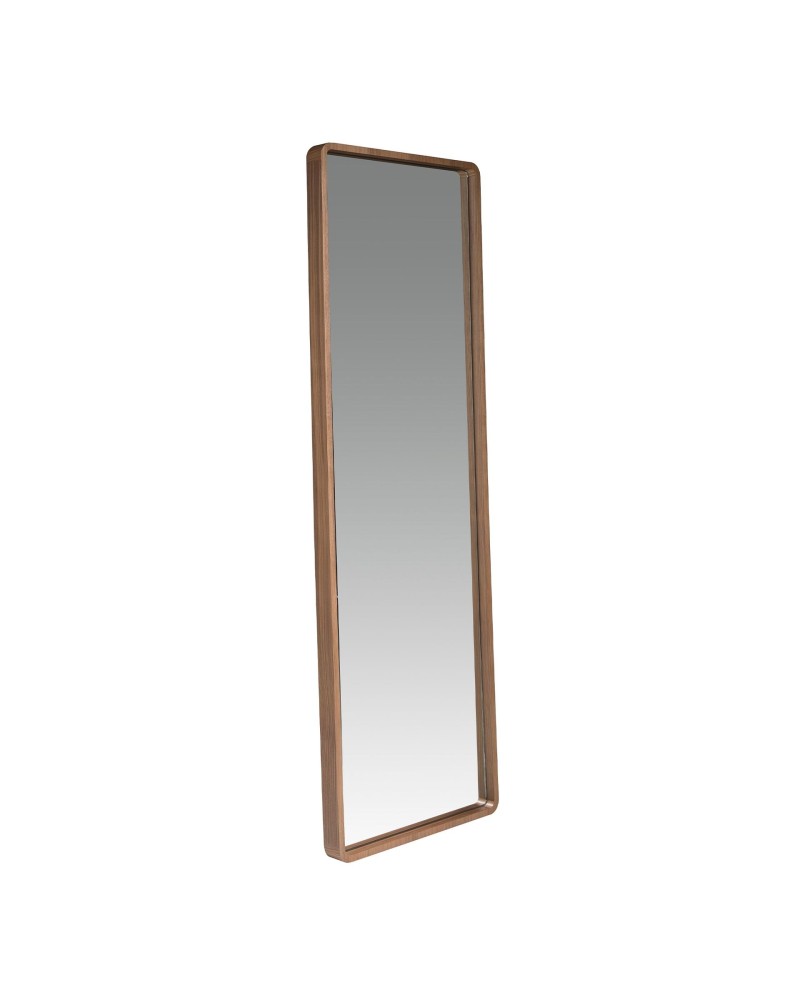 Espejo de pared rectangular de nogal