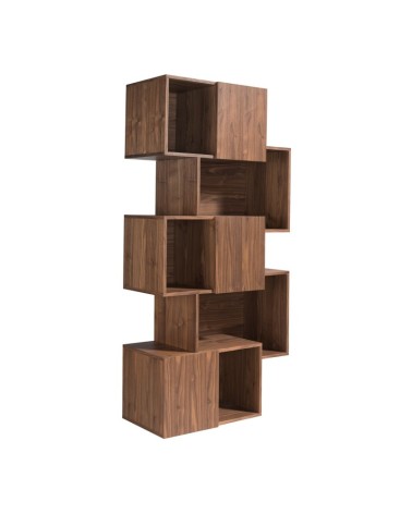 Estantería de madera de nogal con puertas