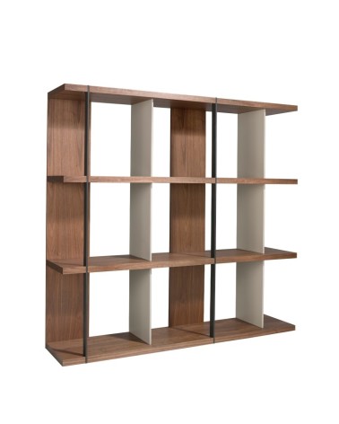 Estantería de nogal y madera gris