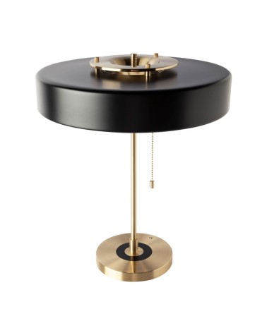Lámpara de mesa de aluminio dorado y aluminio negro