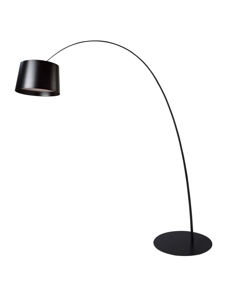 Lámpara de pie ajustable de acero negro