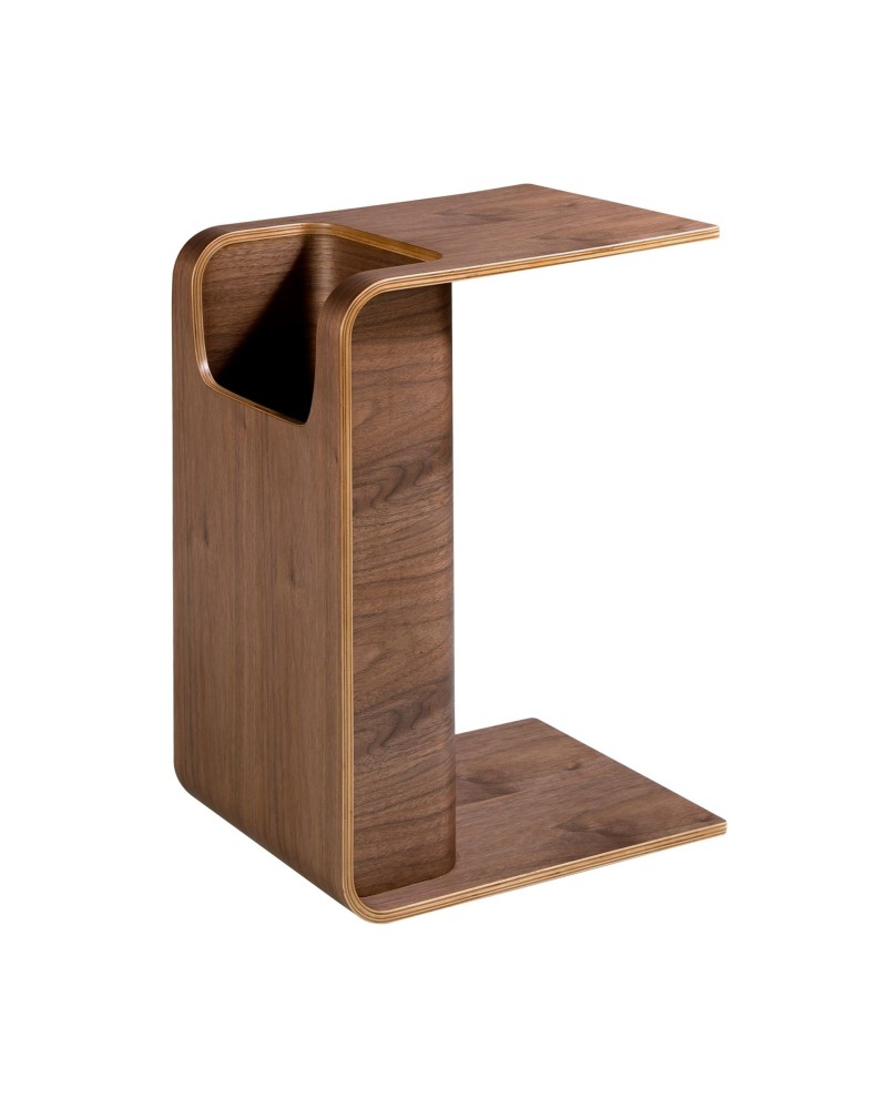 Mesa auxiliar rectangular de nogal