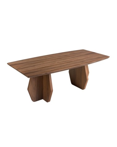 Mesa de centro ovalada de nogal