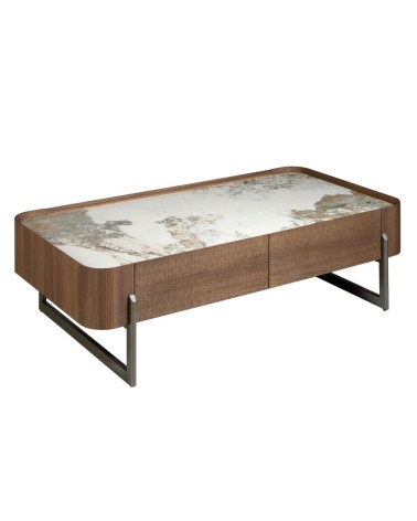 Mesa de centro rectangular de porcelana mármol
