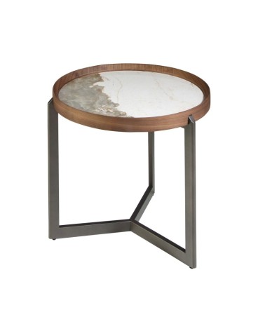 Mesa de centro redonda de porcelana mármol