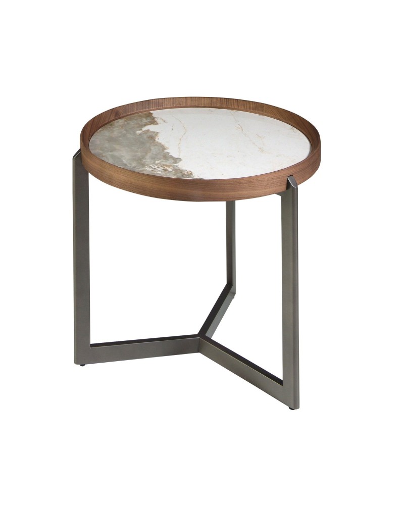 Mesa de centro redonda de porcelana mármol