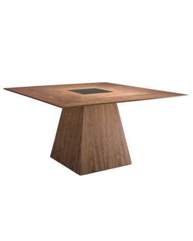Mesa de comedor cuadrada de nogal