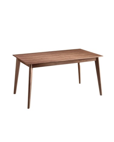 Mesa de comedor extensible rectangular de nogal