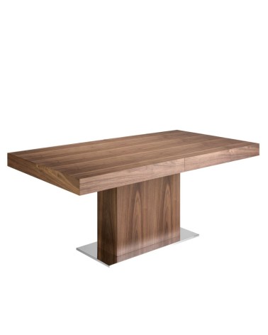 Mesa de comedor extensible rectangular de nogal