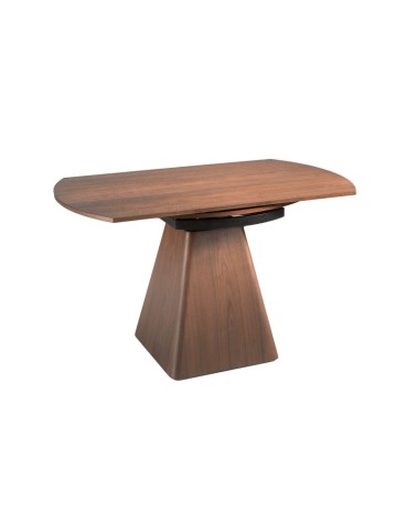 Mesa de comedor extensible redonda de nogal