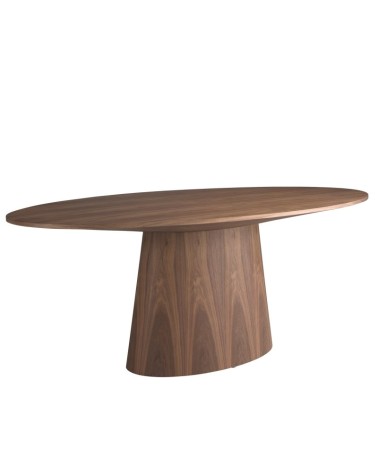 Mesa de comedor ovalada de nogal