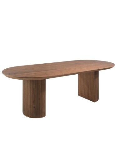 Mesa de comedor ovalada Half Point de nogal