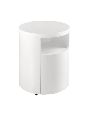 Mesita de noche de madera blanca