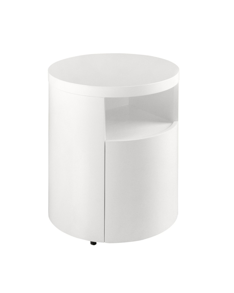 Mesita de noche de madera blanca