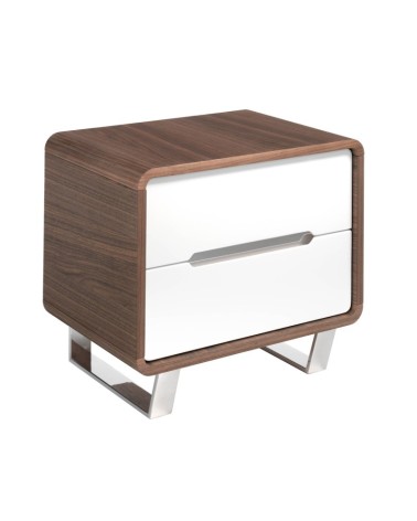 Mesita de noche de madera blanca