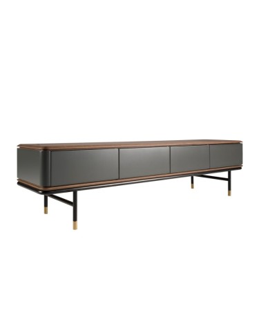 Mueble de TV de madera gris oscura mate