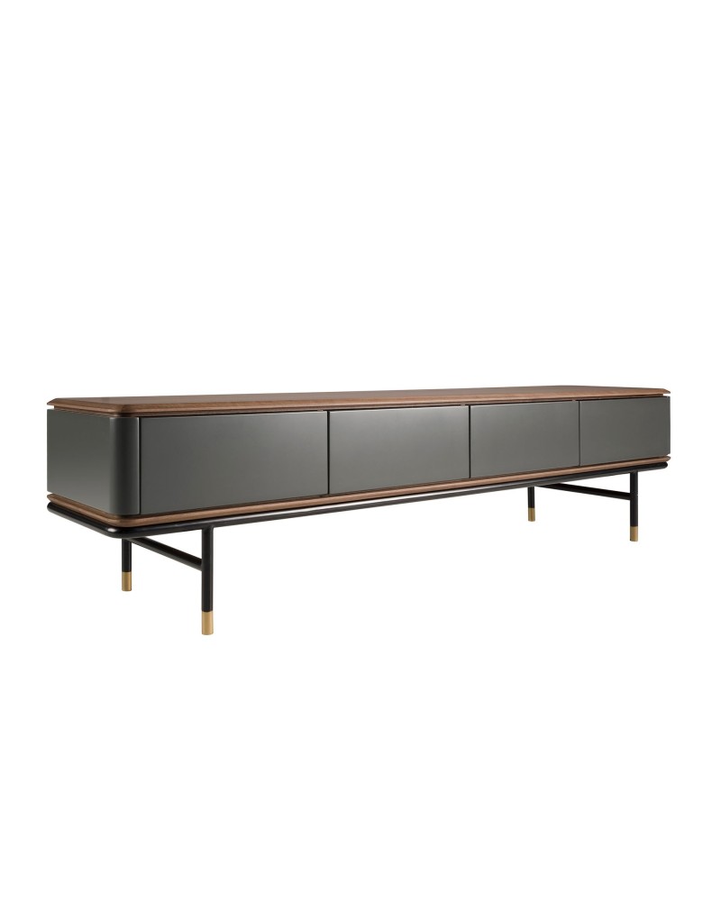 Mueble de TV de madera gris oscura mate