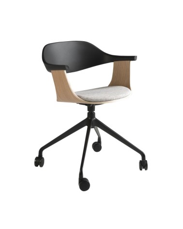 Silla de oficina giratoria gris claro y negro - Angel Cerdá