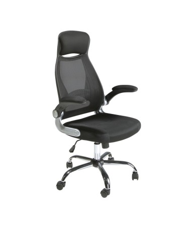 Silla de oficina giratoria negra cromada - Angel Cerdá