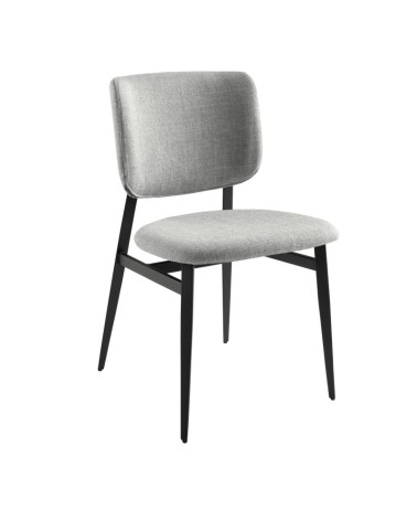 Silla de tela gris claro