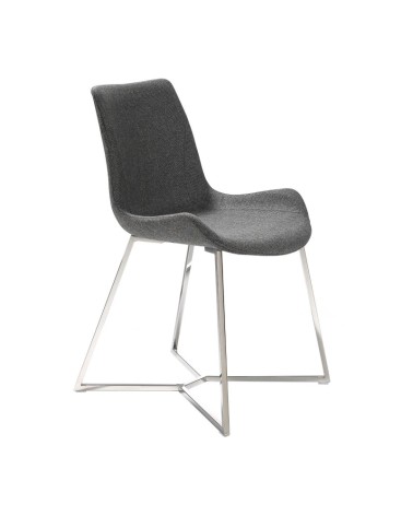 Silla de tela gris oscuro