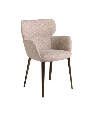 Silla de tela marrón marmoleada