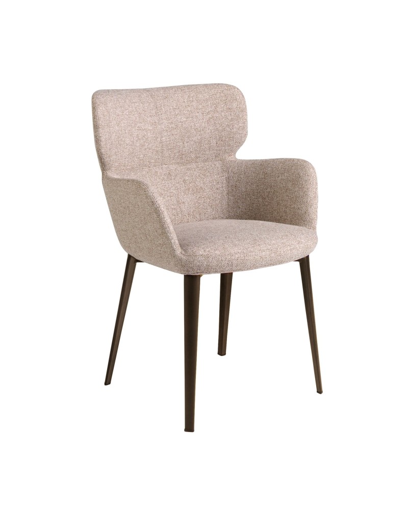 Silla de tela marrón marmoleada