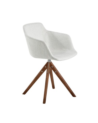 Silla giratoria de tela beige