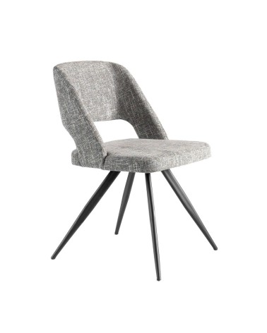 Silla giratoria de tela gris