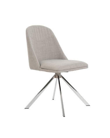 Silla giratoria de tela gris