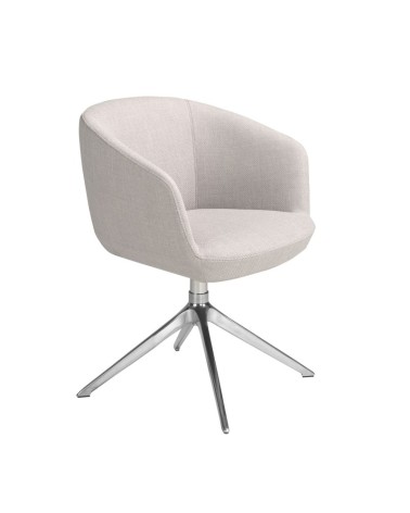 Silla giratoria de tela gris claro