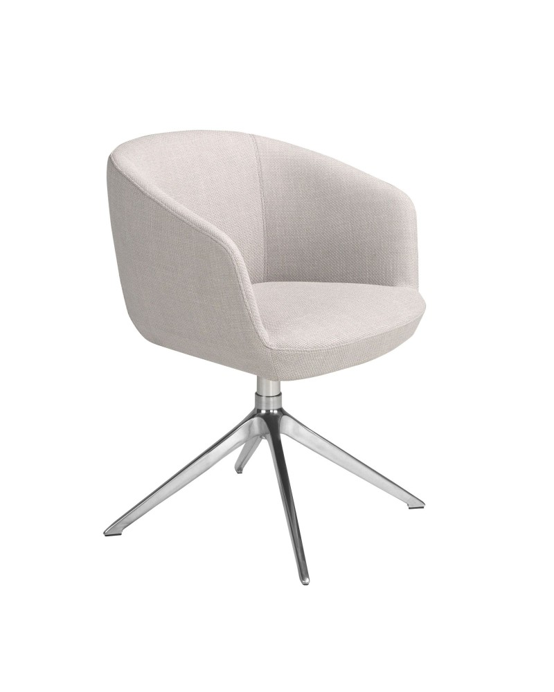 Silla giratoria de tela gris claro
