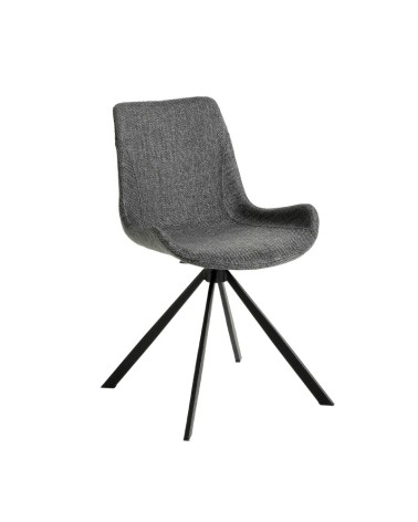 Silla giratoria de tela gris oscuro