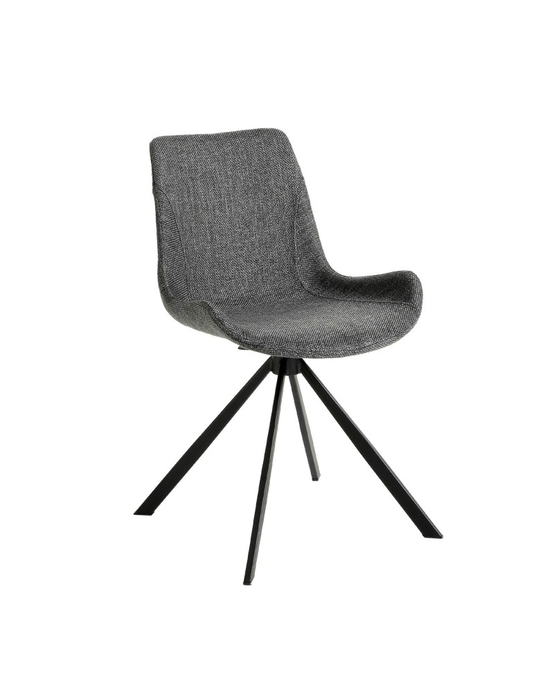 Silla giratoria de tela gris oscuro