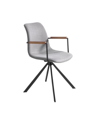 Silla giratoria de tela gris oscuro