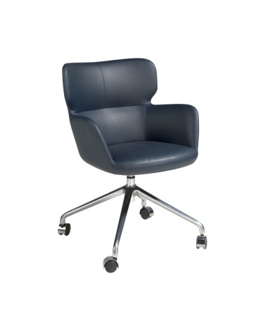 Silla oficina giratoria polipiel azul - Angel Cerdá