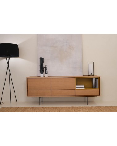 Mueble aparador moderno Aura 3 de madera de roble o nogal.